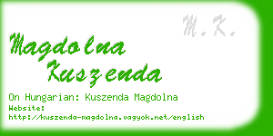 magdolna kuszenda business card